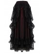 Dark in Love Black and Red Gothic Eleglant Lace Long Skirt