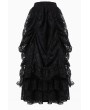 Dark in Love Black and Red Gothic Eleglant Lace Long Skirt