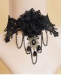 Handmade Black Lace Flower Gothic Necklace