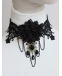 Handmade Black Lace Flower Gothic Necklace