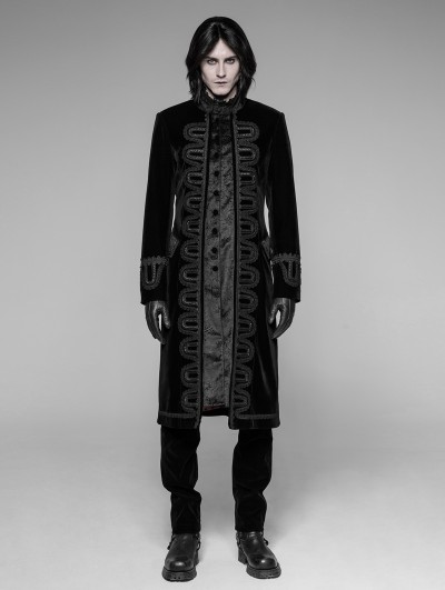 Punk Rave Black Gothic Victorian Gorgeous Court Coat for Men