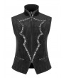 Punk Rave Black Gothic Bat Collar Velvet Vest for Men