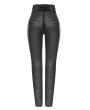 Punk Rave Black Gothic Jacquard High Waist Pants for Women