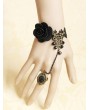 Handmade Black Lace Flower Gothic Bracelet Ring Jewelry