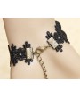 Handmade Black Lace Flower Gothic Bracelet Ring Jewelry