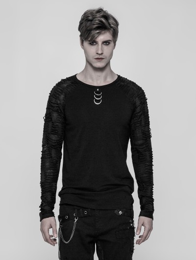 Punk Rave Black Gothic Punk Men's Long Sleeve T-shirt