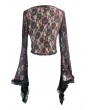 Devil Fashion Red Gothic Lace Semitransparent Shirt for Women