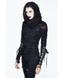 Devil Fashion Black Gothic Hole Hooded Long Sleeves Shirt for Women