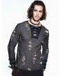 Devil Fashion Steampunk Long Sleeves Hole Knit Shirt for Men