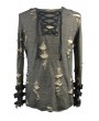 Devil Fashion Steampunk Long Sleeves Hole Knit Shirt for Men