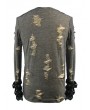 Devil Fashion Steampunk Long Sleeves Hole Knit Shirt for Men