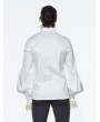 Devil Fashion White Gothic Retro Palace Style Men's Blouse with Detachable Bowtie