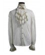 Devil Fashion White Gothic Retro Palace Style Men's Blouse with Detachable Bowtie