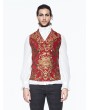 Devil Fashion Red Gothic Vintage Double-breasted Waistcoat for Men