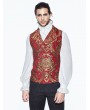 Devil Fashion Red Gothic Vintage Double-breasted Waistcoat for Men