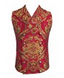 Devil Fashion Red Gothic Vintage Double-breasted Waistcoat for Men