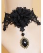 Handmade Black Lace Flower Pendant Gothic Necklace