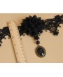 Handmade Black Lace Flower Pendant Gothic Necklace