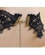 Handmade Black Lace Purple Flower Pendant Gothic Victorian Necklace
