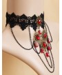 Handmade Black Lace Red Pendant Chain Gothic Vampire Necklace