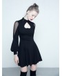 Punk Rave Black Gothic Long Sleeves Heart Shape Short Dress