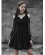 Punk Rave Black Gothic Strapless Corn Bandage V-collar Dress