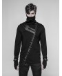Punk Rave Black Gothic Punk Long Zipper Turtleneck T-Shirt for Men