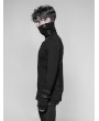 Punk Rave Black Gothic Punk Long Zipper Turtleneck T-Shirt for Men