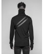 Punk Rave Black Gothic Punk Long Zipper Turtleneck T-Shirt for Men