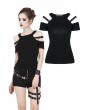 Dark in Love Black Gothic Punk Short Sleeves T-Shirt for Women