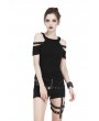 Dark in Love Black Gothic Punk Short Sleeves T-Shirt for Women