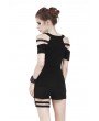 Dark in Love Black Gothic Punk Short Sleeves T-Shirt for Women