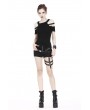 Dark in Love Black Gothic Punk Short Sleeves T-Shirt for Women