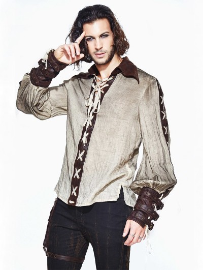 Devil Fashion Vintage Steampunk Long Sleeves Shirt for Men