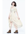 Devil Fashion Ivory Vintage Steampunk High-Low Dress 