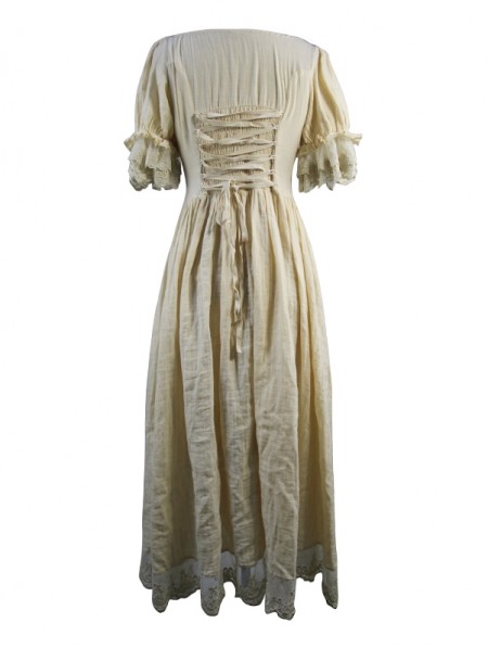 Devil Fashion Ivory Vintage Steampunk High-Low Dress - DarkinCloset.com