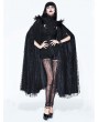 Eva Lady Black Gothic Lace Dark Queen Long Cape for Women