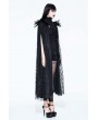 Eva Lady Black Gothic Lace Dark Queen Long Cape for Women