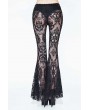 Eva Lady Black Sexy Gothic Transparent Lace Flared Trousers for Women