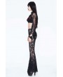 Eva Lady Black Sexy Gothic Transparent Lace Flared Trousers for Women