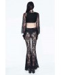 Eva Lady Black Sexy Gothic Transparent Lace Flared Trousers for Women