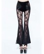 Eva Lady Black Sexy Gothic Velvet Lace Flared Trousers for Women