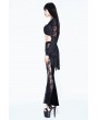 Eva Lady Black Sexy Gothic Velvet Lace Flared Trousers for Women