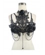 Eva Lady Black Romantic Gothic Flower Beading Harness