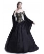 Rose Blooming Black Theatrical Vintage Gothic Victorian Ball Dress