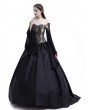 Rose Blooming Black Theatrical Vintage Gothic Victorian Ball Dress