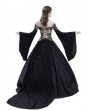 Rose Blooming Black Theatrical Vintage Gothic Victorian Ball Dress