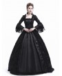 Rose Blooming Black Flower Masquerade Gothic Victorian Dress