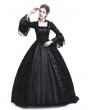 Rose Blooming Black Flower Masquerade Gothic Victorian Dress