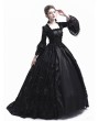 Rose Blooming Black Flower Masquerade Gothic Victorian Dress